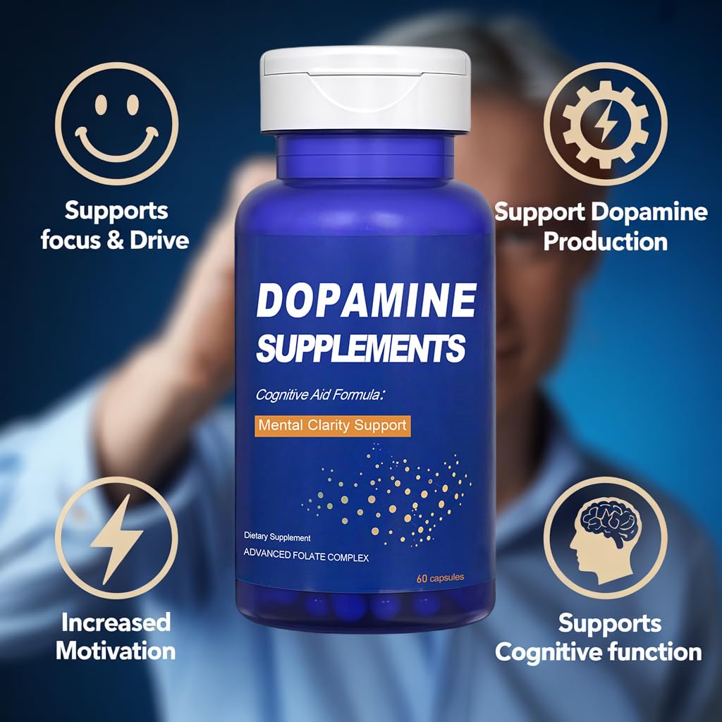 CJMJIM Dopamine Brain Food - 60 Veg Capsules | All Natural Neurotransmitter Support for Mental Alertness | Promotes Dopamine Production | Brain Food with L - Phenylalanine, L - Tyrosine (1)