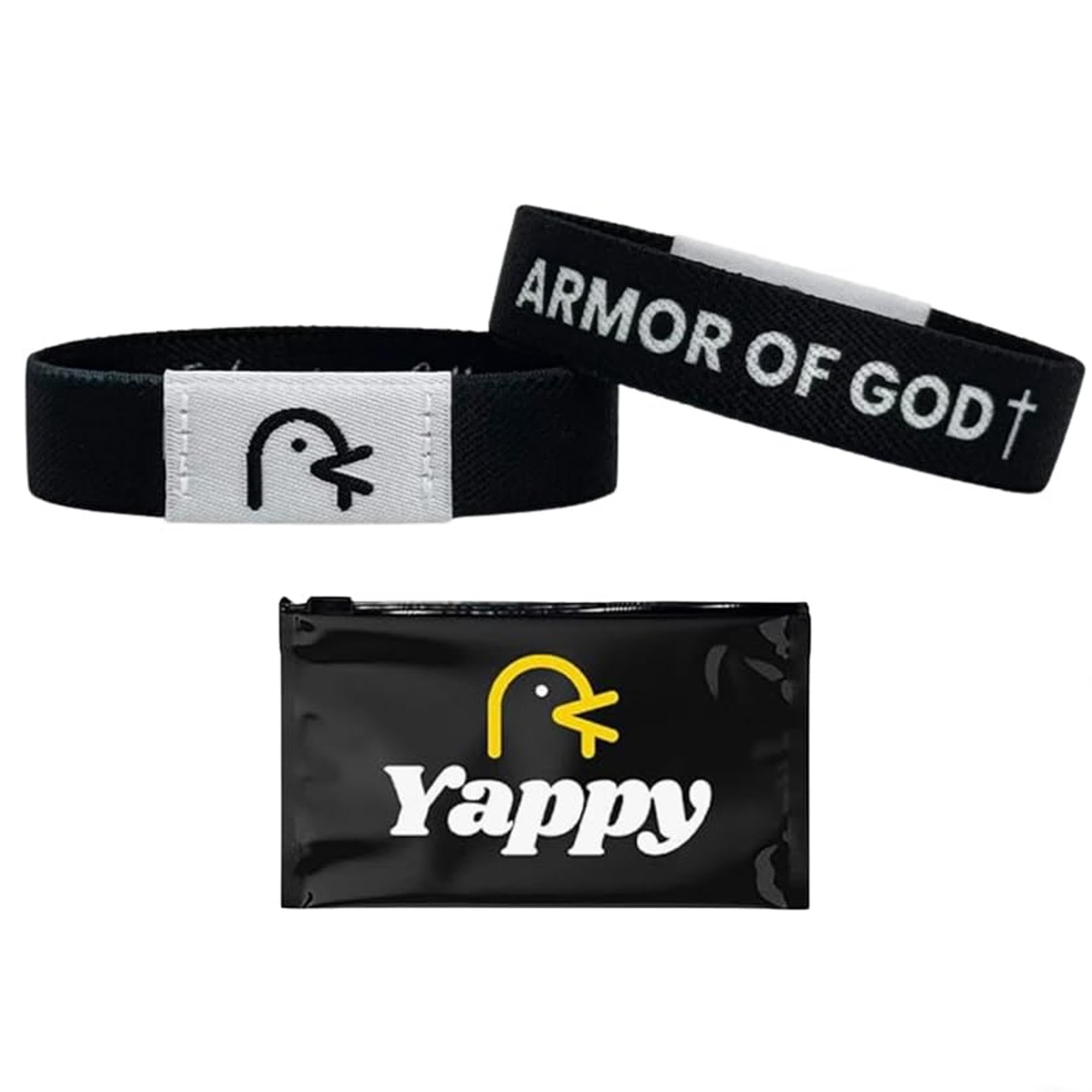 Yappy The Original Bible Verse Bracelets, Daily Bible Verse Bracelet for Personalized Daily Inspiration (Armor of God, Regular (6.7 inches))