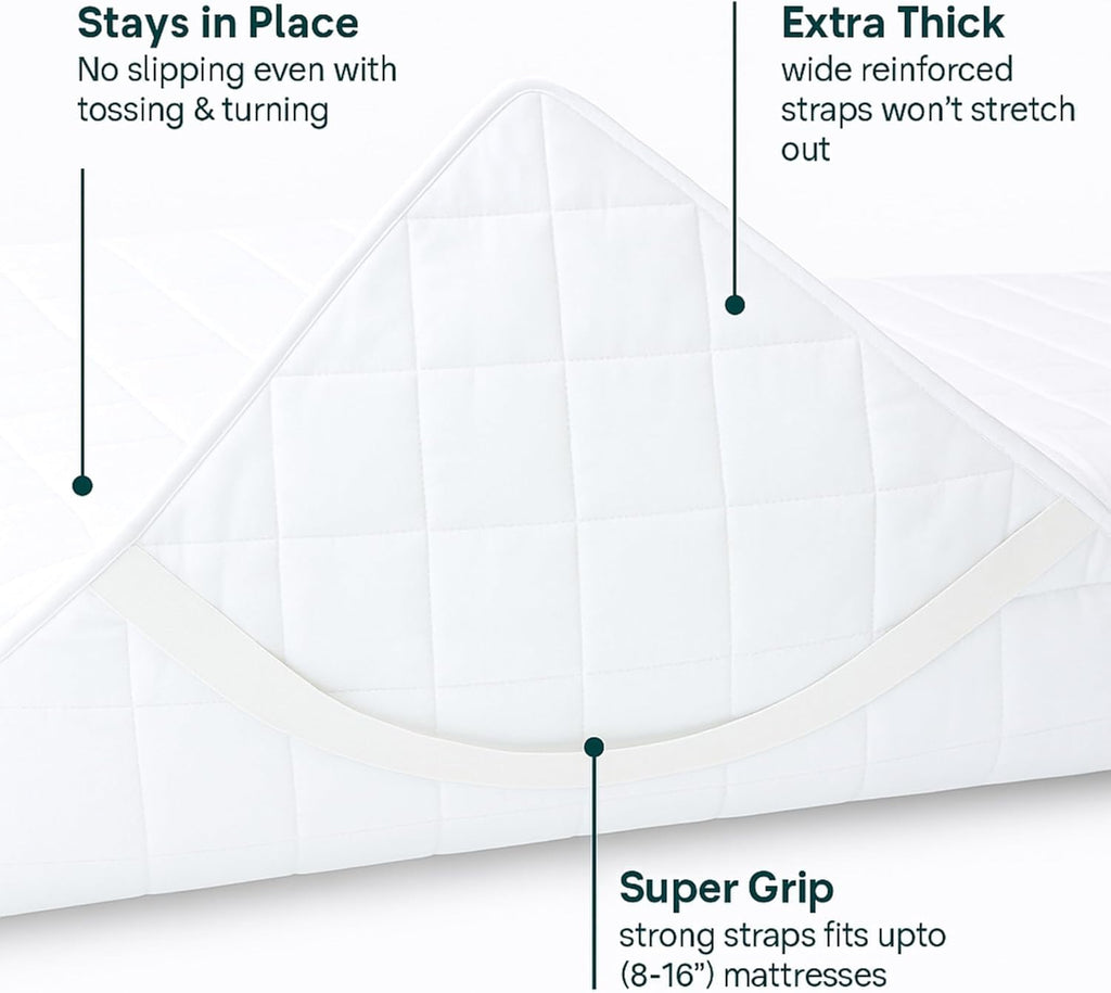 COTTONPASSION Washable Underpads Queen Size 60'' x 80'' - Waterproof Reusable Heavy Absorbency Incontinence Bed Pads with Straps - Bedwetting Mattress Protector for Adults, Kids, Elderly and Pets
