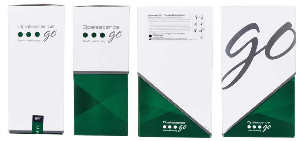 Opalescence GO 15 Whitening Bundle - (7 Treatments) Hydrogen Peroxide Prefilled Teeth Whitening Trays and Travel Original Whitening Toothpaste 1 Oz - Mint Flavor - 6238-1
