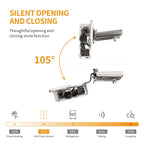 Chibery 30 Pack 1-1/4" 4D Overlay Soft Close Concealed Hinges for Face Frame Door, Control Closing Speed, Smooth Slow Self Closing Hinges, Satin Nickel, 105° Open Angle Stainless Steel Cabinet Hinge