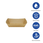 Karat Paper Food Trays Disposable [1 LB - 1,000 ct] Sturdy Food Boats, Leak Resistant | Ideal for Snacks, Nachos and Finger Foods | Kraft