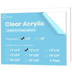 CALPALMY 12 x 12 x 1/4 inch Clear Cast Acrylic Plexiglass Sheet, 2-Pack