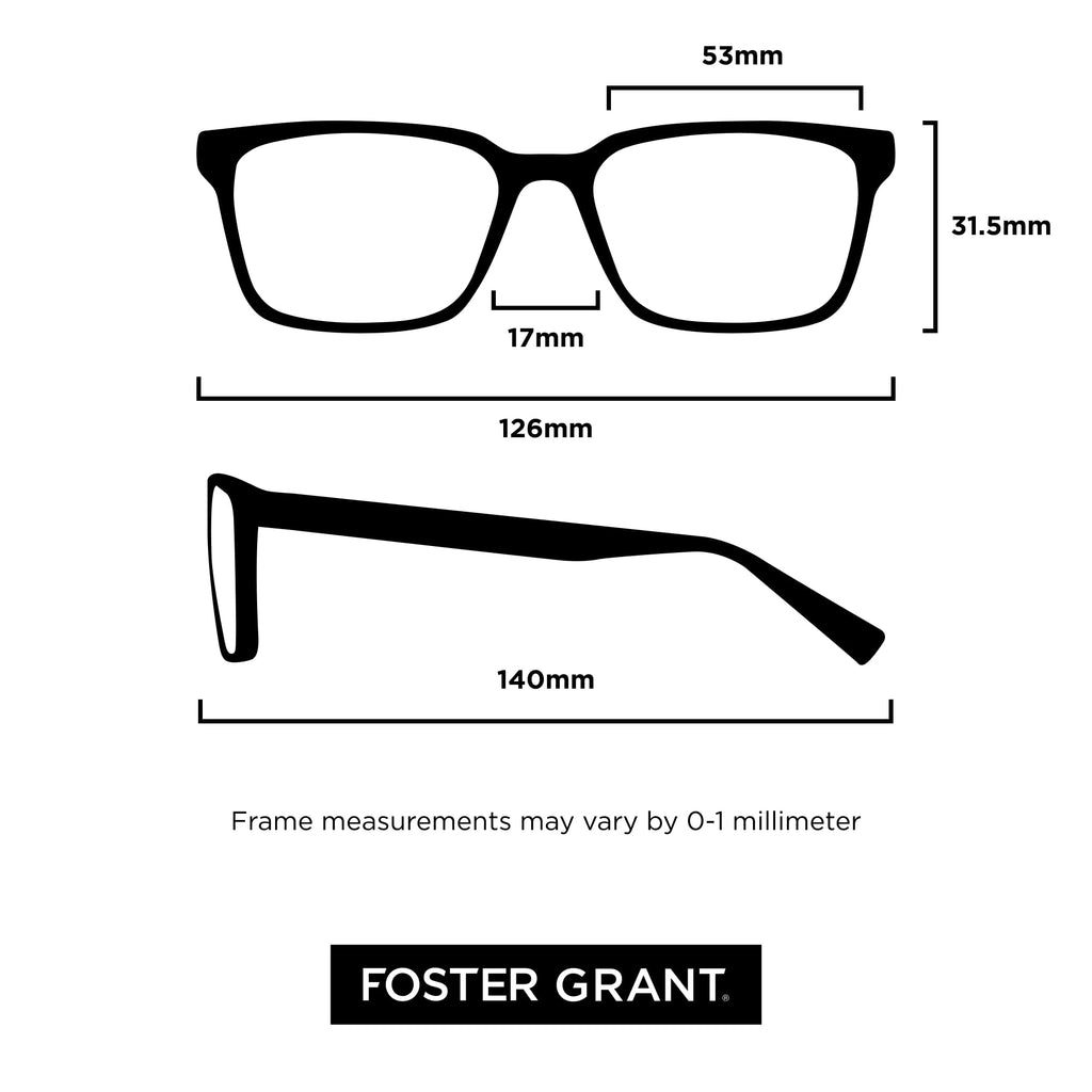 Foster Grant James Multifocus Reading Glasses With Anti-Reflective Glasses Coating, Unisex