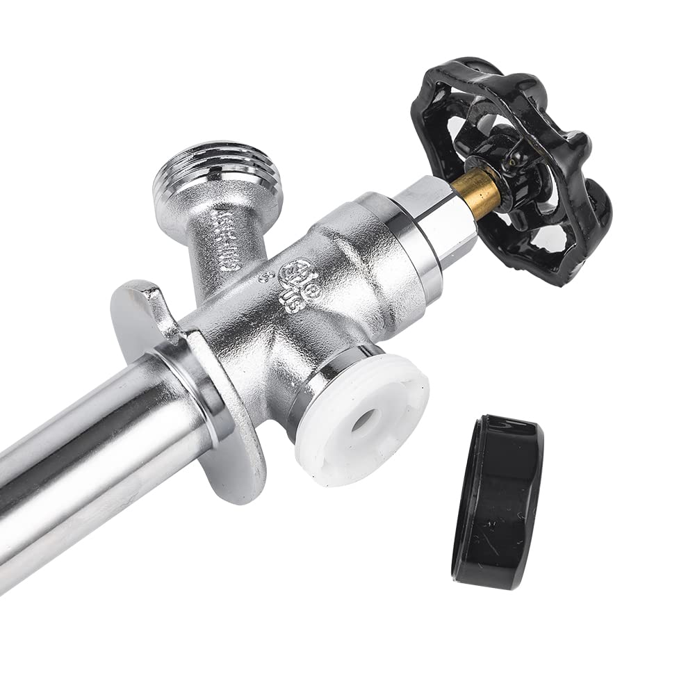 EFIELD 4-inch Anti-Siphon Frost Free Sillcock, 1/2 inch Pex-A Expansion Connection X 3/4 inch Hose Bibb, Chrome Plated Brass Body-4 Inch Length,(SILLCOCK034)
