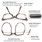 EYEURL Reading Glasses Womens Blue Light Blocking - 2 Pack Lightweight Computer Readers +1.5 Glare Blocking Ladies Eyeglass