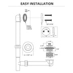 Oil Rubbed Bronze Tub Drain Trim Set Conversion Kit Assembly，All Brass Lift & Turn Bathtub Drain Replacement Trim Kit with Two-Hole Overflow Faceplate and Universal Fine/Coarse Thread