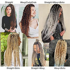Boho Dread Synthetic Double Ended Dreadlock Extensions with Boho Box Braids 24inches 10 Strands Thin Soft Black to Blonde DE Dreadlock Extensions (Boho 10 Strands, T1B/613)