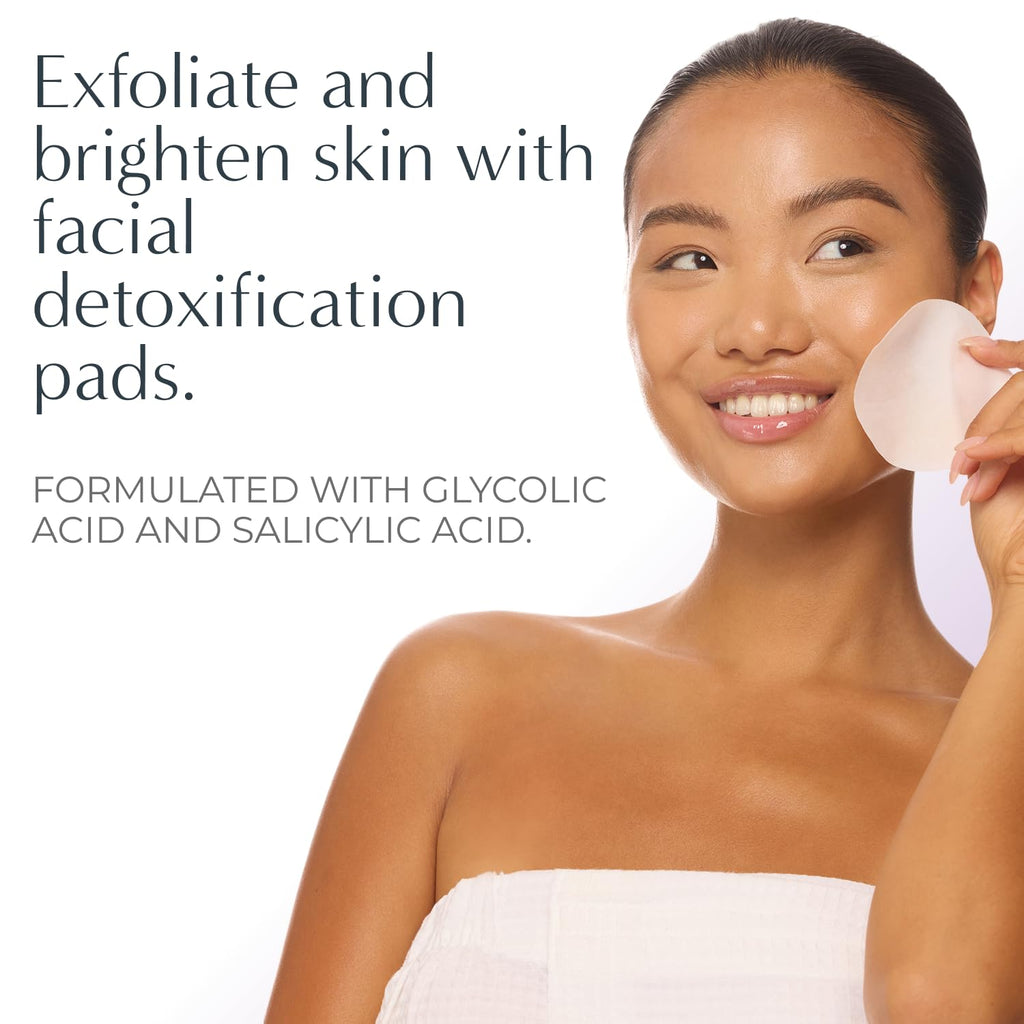 NassifMD Exfoliating Detox Pads | Surgeon-Created AHA/BHA Facial Pads for Deep Cleansing, Smoother Texture & Glowing Skin | Reduces Pores, Firms, Brightens