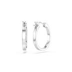 Swarovski Sommerset hoop earrings, White, Rhodium plated, One Size, Silver, Crystals