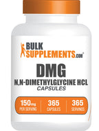 BulkSupplements.com DMG HCl Capsules - N,N-Dimethylglycine HCl, Glycine Supplements - Gluten Free, 1 Capsule per Serving (150mg), 365 Count (Pack of 1)