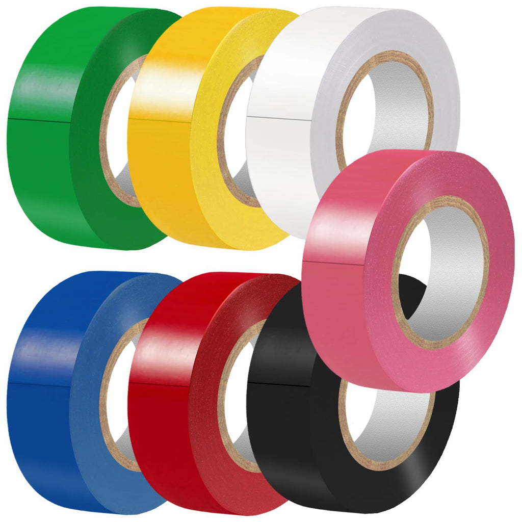 LYLTECH Electrical Tape, Multi Colored, 7 Rolls, 3/4in x 30ft