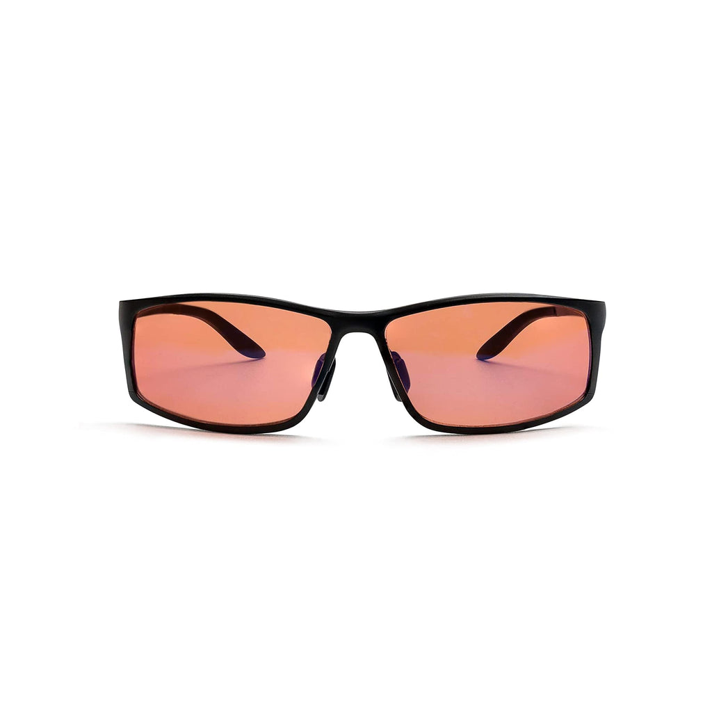 BRADDELL FL-41 Rose Tinted Blue Light Glasses for Migraine Light Sensitivity, Eyestrain and Fluorescent LED Glare (Aluminum)