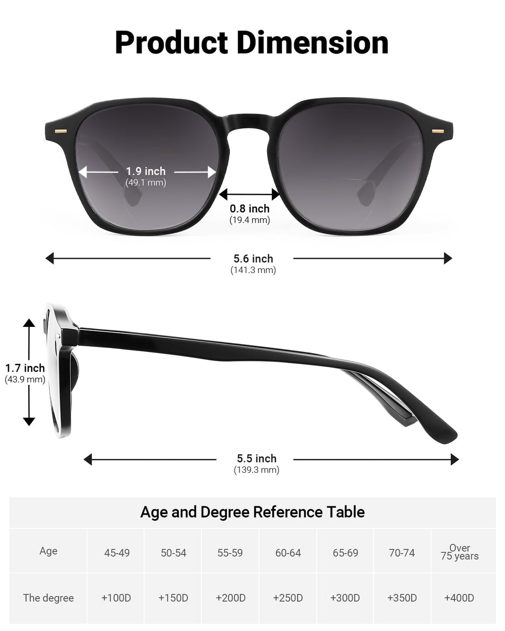 LADEESSE Reading Sunglasses for Women, Stylish Reading Glasses, Lightweight Square Readers for Men & Women, Durable Reading Sunglasses for Outdoor Fishing UV400 Protection, Fashion Square Frame