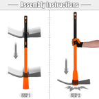 VNIMTI Pickaxe for Digging, Heavy Duty Pick Axe with Fiberglass Handle, 36 Inch Pick Mattock Tool for Soil, Rock and Roots
