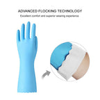 Bamllum Rubber Cleaning Gloves - 3 Pairs Latex Free Kitchen Cleaning Gloves with Cotton Liner- Household Dishwashing Gloves, Non- Slip Waterproof (Medium, Blue+Pink+White) (Pack of 2)