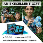 Shashibo Shape Shifting Box - Award-Winning, Patented Fidget Cube w/ 36 Rare Earth Magnets - Transforms Into Over 70 Shapes, Gift Box, Download Fun in Motion Toys Mobile App (Mystic Ocean, 4 Pack)