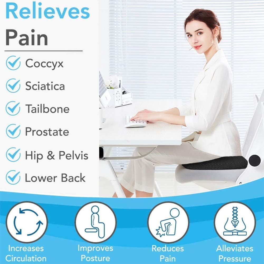 NC Gel Seat Cushion, Breathable Honeycomb Design Seat Cushion ，Body Pressure Distribution Portable Seat Cushion，Gel Seat Cushion for Back Pain Suitable for Home Office Chair Car (Purple+Black)