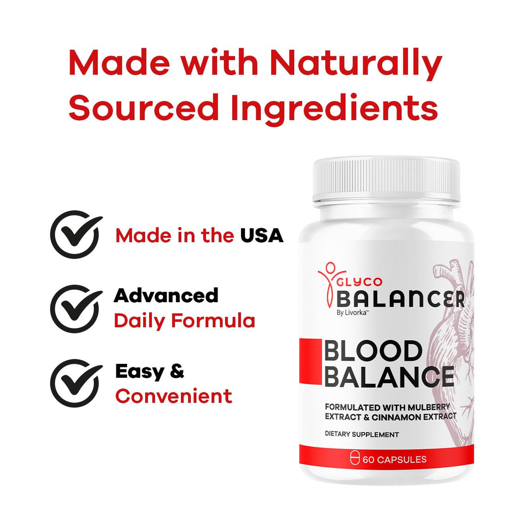Glyco Balancer Capsules - Official GlycoBalancer Supplement Support Pills Advanced Formula All Natural Premium Ingredinets for Health Support Vitamins and Wellness, 60 Capsules for 1 Month