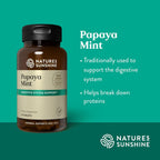 Nature's Sunshine Papaya Mint Chewable Tablets | Digestive Enzyme Supplement with Papain & Peppermint | Supports Digestion & Fresh Breath | 70 Ct
