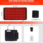 Red Light Therapy Pad for Body Back Knee Shoulder Hands Feet Portable 660nm 850nm Home Use 3 Chips in 1 Infrared Wrap Belt Gift for Women Men (Corded)
