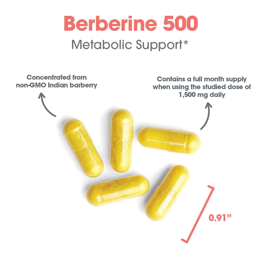 ARG Berberine 500 - 500 mg Berberine HCl - Metabolic & Blood Glucose Support - AMPK Activation Formula - Non-GMO Botanical Extract - 90 Servings - 90 Capsules