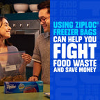 Ziploc Food Storage Quart Freezer Slider Bags, Durable, 34 Count (Pack of 2)