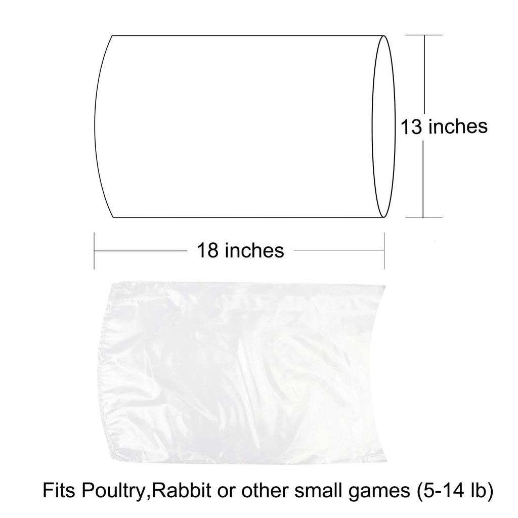 Poultry Shrink Bags,50 Pack 13x18Inches Clear Poultry Heat Shrink Wrap Freezer with 50 Zip Ties,a Silicone Straw for Chickens,Rabbits