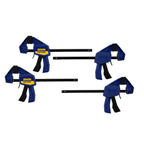 IRWIN Quick-Grip 1964758 One-Handed Mini Bar Clamp 4 Pack, 6", Blue
