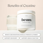 Beam Creatine Monohydrate Powder – 5g Micronized Creatine Monohydrate, Flavored Creatine for Women & Men, Muscle Strength, Growth & Cognitive Support, Raspberry Lemon Flavor, 30 Servings
