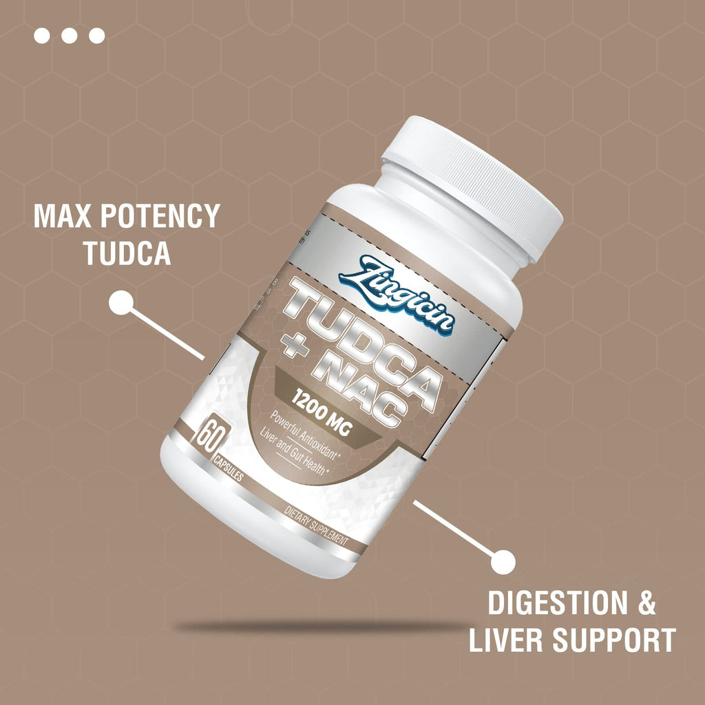 Zingicin TUDCA with NAC Supplement 1200mg - 60 Capsules, 1 Pack