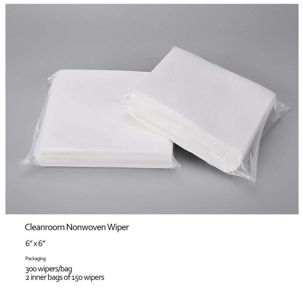 AAWipes Lint Free Wipes Disposable Cleaning Cleanroom Cellulose/Polyester Blend 6" x 6" (Grade B, 56 GSM) Bag of 300 Pcs General Purpose Lab Wipes Dry Dustless (NW05606)