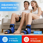 NEWGO Ice Pack Foot Ankle Ice Pack Wrap for Plantar Fasciitis, Foot Surgery Recovery, Hot Cold Therapy Ice Boot Foot for Bunions, Ankle Injury, Swelling, Burning Feet - Blue