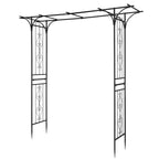 Outvita 7FT Black Metal Garden Arch Arbor Trellis
