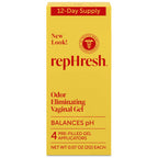 RepHresh Odor Eliminating Vaginal Gel, Fragrance Free, Balances Vaginal pH, Odor Control Up to 3 Days, 4 Pre-Filled Applicators