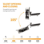 Chibery 10 Pack 1/2" Overlay Concealed Soft Close Hinge for Face Frame Door, Self Closing Hidden Hinge with 3 Way Adjustability, Satin Brushed Nickel 105 Degree Open Angle for Kitchen Storage Cabinet