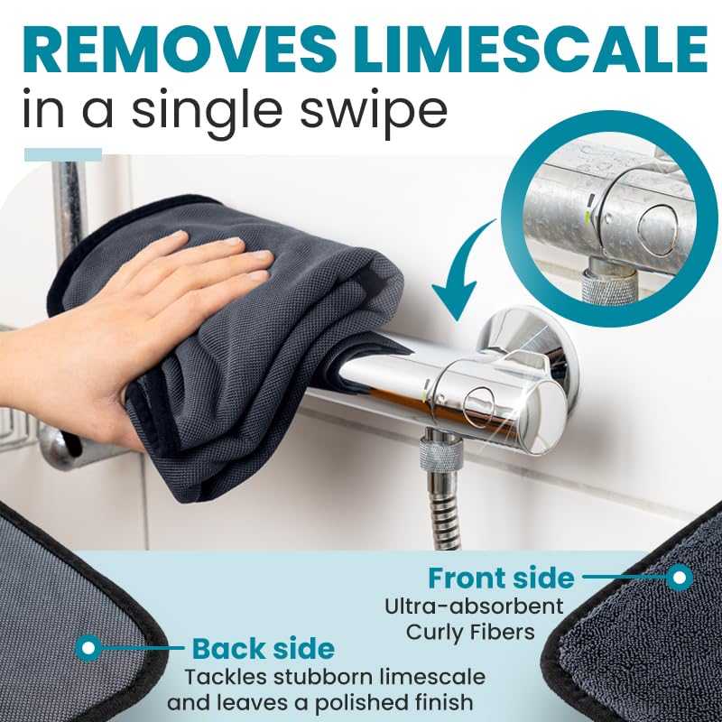 Shiny Bath Shiny Wipes XL Drying Towel, the Original, Ultra Absorbent Twisted-Loop Design, Streak-Free Drying Towel, Shiny Wipes Shower Cleaning Cloths (7 Towel)