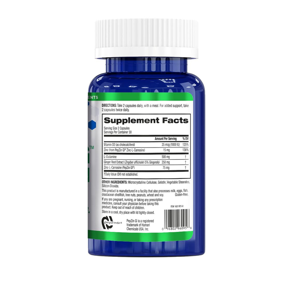 BioTrust Gut Reg Supports a Healthy Gut Lining, Helps Restore Gut Health and Helps Relieve Occasional GI Discomfort with PepZin GI, L-Glutamine and Ginger Extract, Non-GMO, Gluten-Free (60 Capsules)