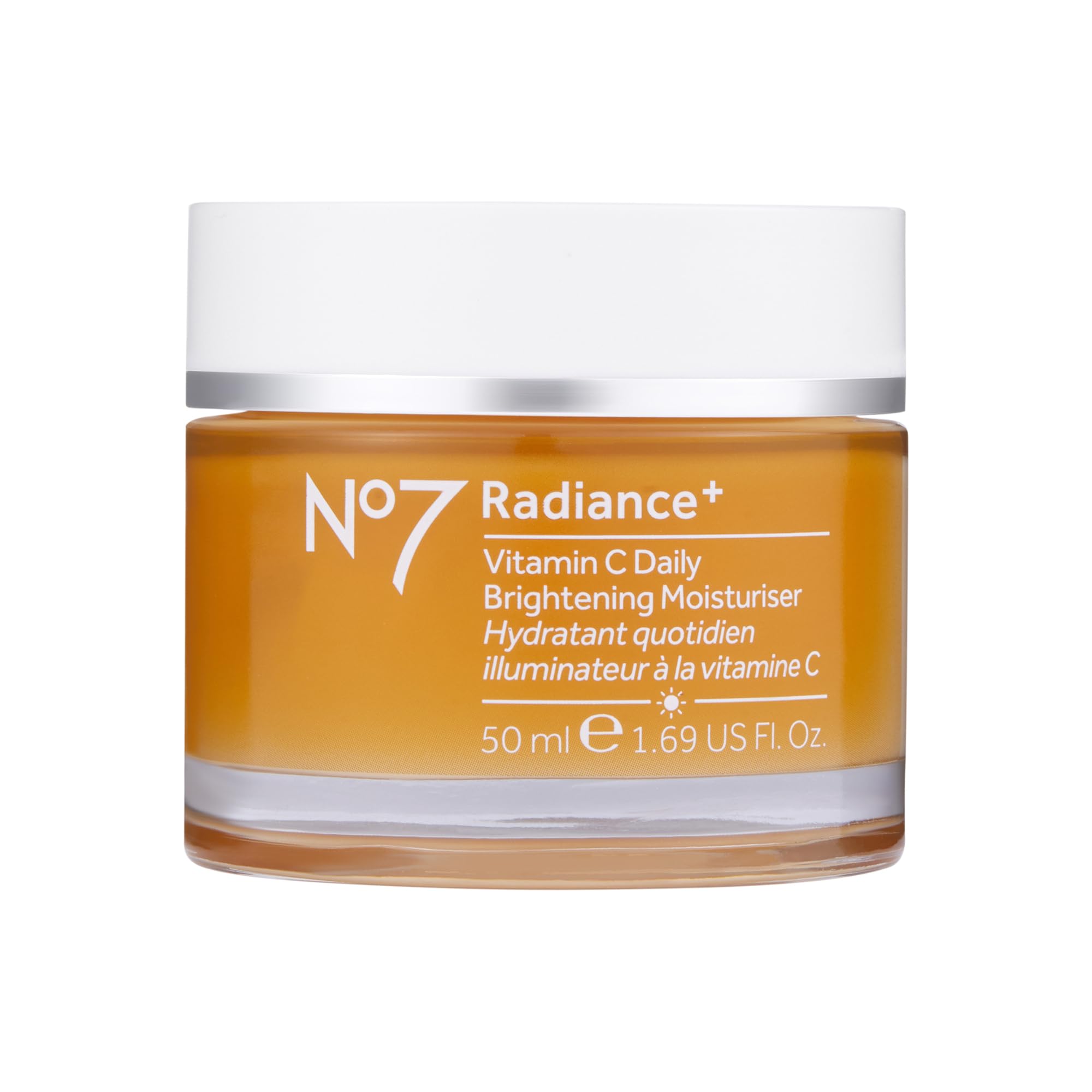 No7 Radiance+ Brightening Vitamin C Moisturizer Face Cream - Skin Nourishing Face Moisturizer - Fast-Absorbing + Lightweight Formula & Suitable for Dry Skin, 1.69 fl oz