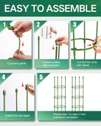 2 Pack Tomato Cage, Up to 59 Inch Adjustable Metal Tomato Cages for Garden