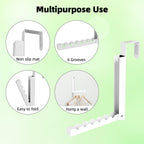 BAKON Over The Door Hanger Folding Clothes Drying Rack, Folding Hanging Coat Rack for Indoor Laundry Room Compact Small Space Foldable Portable Clothing Hanger Hook Collapsible- 2 Pack