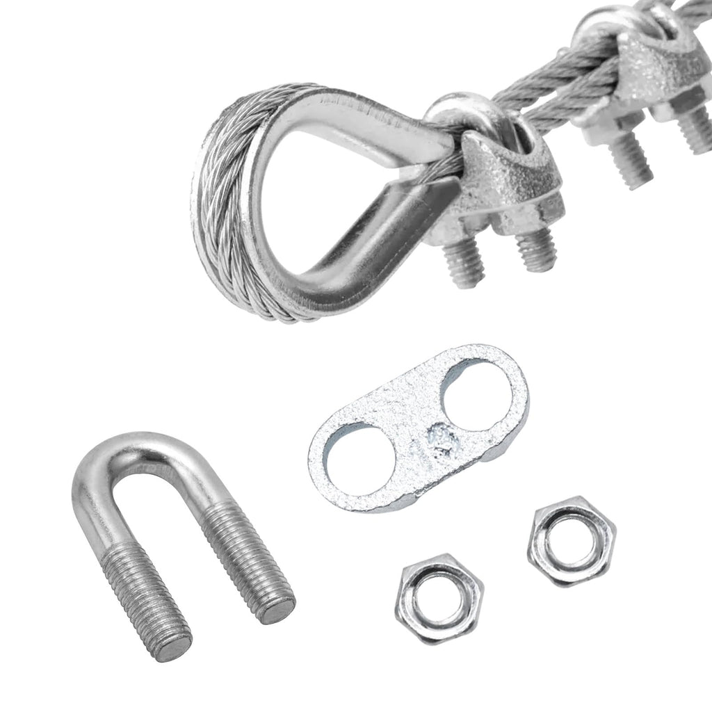 AYMMIC 25 Pcs 1/2" M13 Wire Rope Clip Cable Clamps, Galvanized U-Bolt Saddle Fasteners for Fixed Tent Rope, Wire Rope, Wire Cable, Clothes Lines