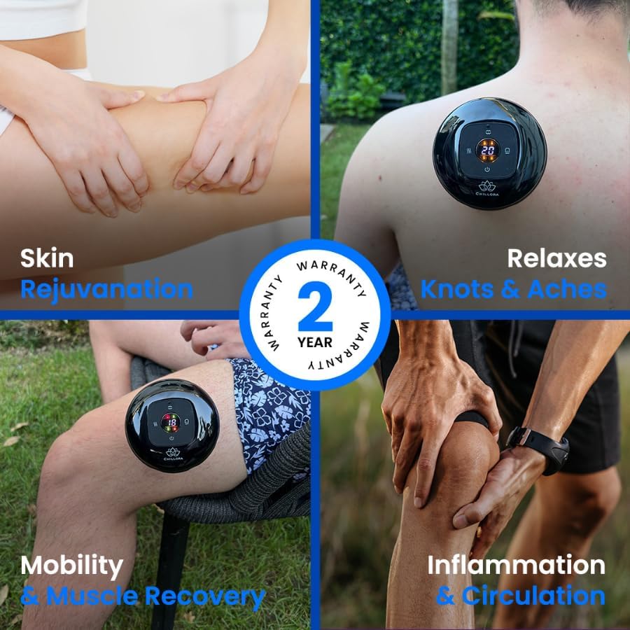 Smart Cupping Therapy Massager 4-in-1 Set | Red Light Therapy for Targeted Muscle, Aches, Knots | Celulite Massager Kit with 12 Levels Temperature & 20 Level Suction | Circulation (Pack of 1)