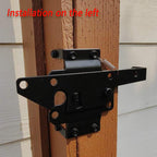 Gate Latches for Wooden Fences Heavy Duty Post Mount Automatic Gravity Lever Spring Self Locking Hardware Wood/Vinyl Fence Gate Lock for Secure Pool/Yard/Garden,Black Finishing,Steel