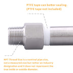 DERPIPE Forged Reducer Adapter Fitting - Stainless Steel 304 Reducing Pipe Connector, 3/8" NPT Female x 3/8" NPT Male (pack of 5)