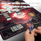 MTG Playmat Size 24x14in Free Storage Bags Non-Slip Backing Printing, Ideal for Card Game Enthusiasts TCG Playmat (with Zone,Blood Moon Secrets)
