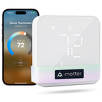 meross Smart Thermostat for Home, WiFi Thermostat Works with Matter, Alexa, Apple Home, Google Assistant, App & Voice Control, 7x24h Scheduling, Energy Saving, C-Wire Required (Not Included)