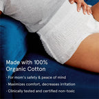 LOLA Postpartum Underwear with Organic Cotton Max Absorbency for Postpartum Bleeding - Pregnancy Hospital Bag Essentials - 10 Count