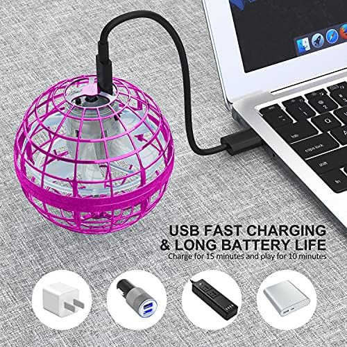 2025 Flying Orb Ball Toy,Cosmic Globe Boomerang Hover Ball Galactic Fidget Spinner, Hand Drone Orbit, Cool Toys Gift for 6 7 8 9 10+ Year Old Boys Girls Teens Outdoor Toys(Pink)