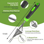 Juxifyron 3 Piece Weeding Tool Set, Stainless Steel Hand Weeder Kit with Rubber Handles, Crack Weeder, Weed Puller and Crevice Tool for Lawn, Flower Beds, Sidewalk Cracks, Patio and Between Pavers